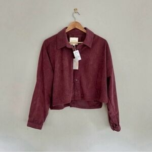 NWT Thread & Supply Cropped Corduroy Top size large